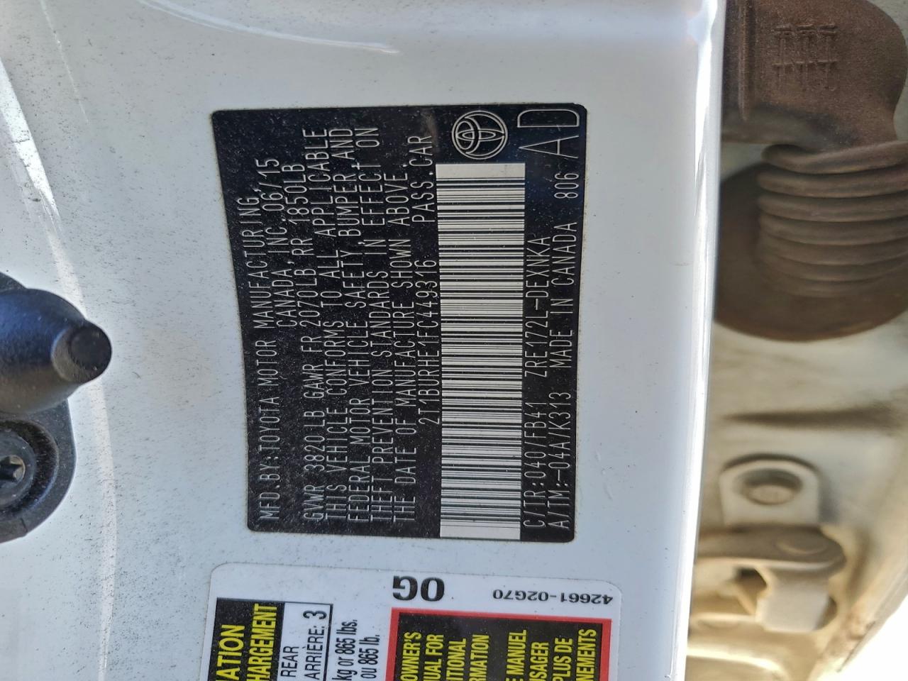 Toyota Corolla L Image 7