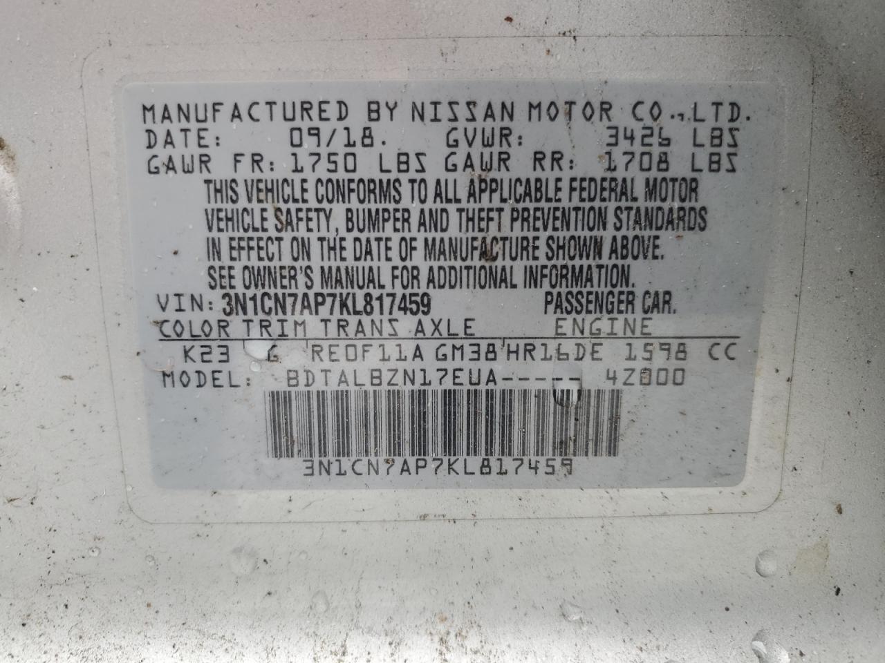 Nissan Versa S Image 7