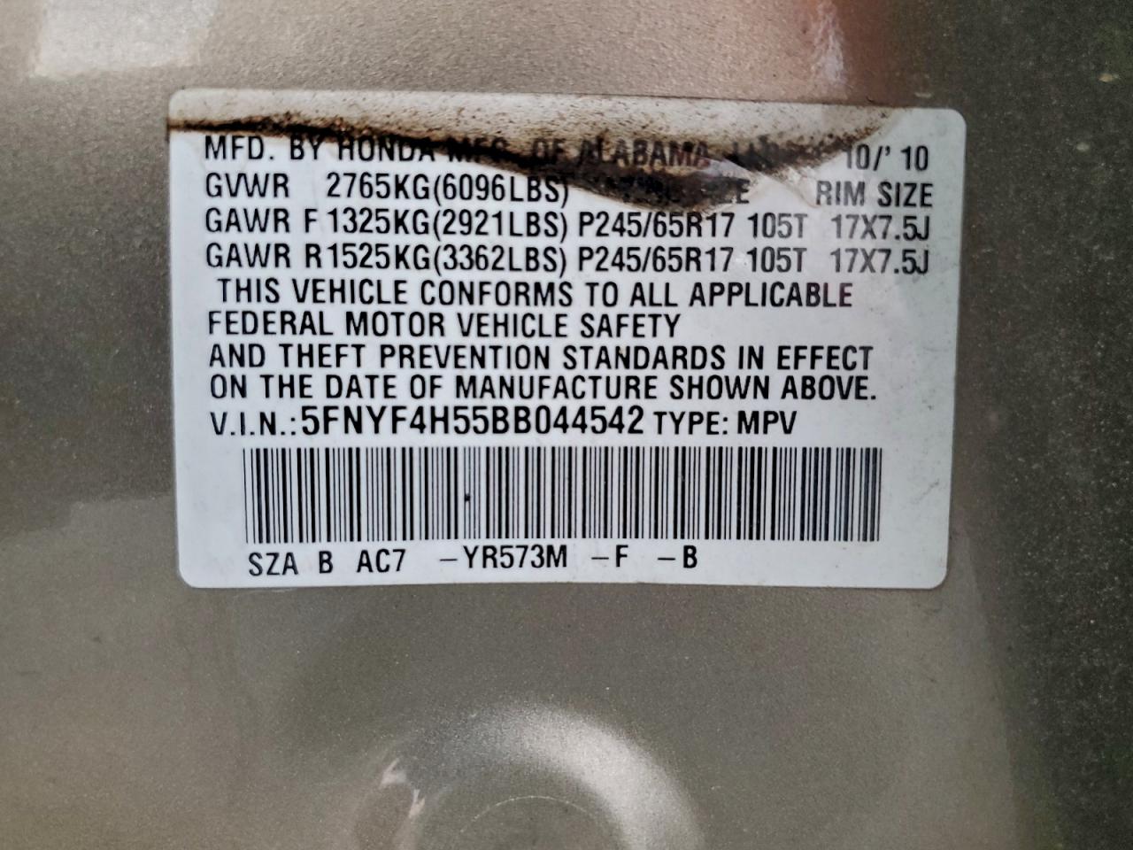 Honda Pilot Exl Image 14